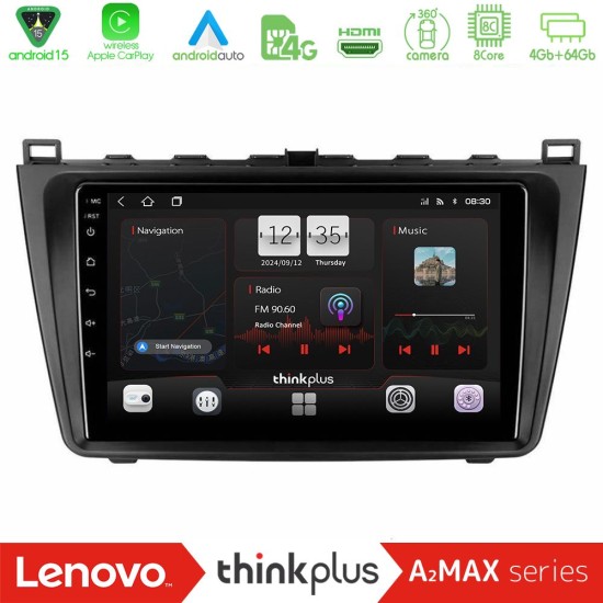 Lenovo Thinkplus A2MAX Series 8Core Android15 4+64GB  Mazda 6 2008-2012 Navigation Multimedia Tablet 9"