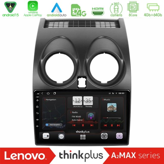 Lenovo Thinkplus A2MAX Series 8Core Android15 4+64GB  Nissan Qashqai J10 Navigation Multimedia Tablet 9"