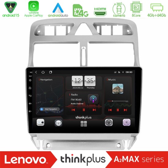 Lenovo Thinkplus A2MAX Series 8Core Android15 4+64GB  Peugeot 307 2002-2008 Navigation Multimedia Tablet 9"
