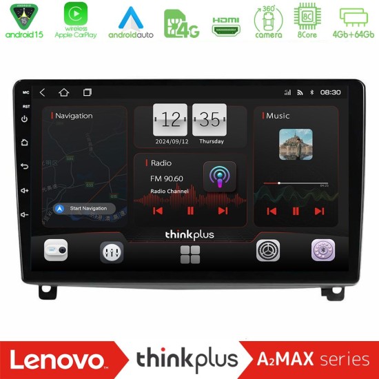 Lenovo Thinkplus A2MAX Series 8Core Android15 4+64GB  Peugeot 407 Navigation Multimedia Tablet 9"
