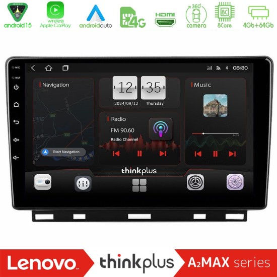 Lenovo Thinkplus A2MAX Series 8Core Android15 4+64GB  Renault Clio 5 2020-2025 Navigation Multimedia Tablet 9"