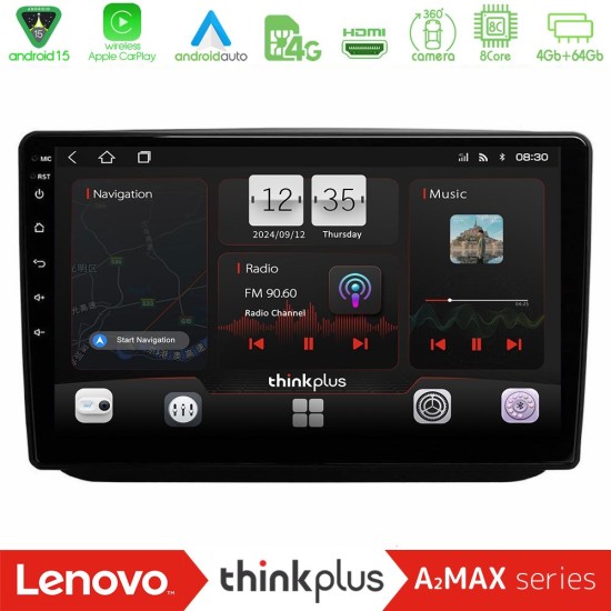 Lenovo Thinkplus A2MAX Series 8Core Android15 4+64GB  Skoda Fabia 2007-2014 Navigation Multimedia Tablet 10"