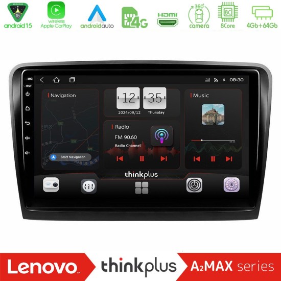 Lenovo Thinkplus A2MAX Series 8Core Android15 4+64GB  Skoda Superb 2008-2015 Navigation Multimedia Tablet 10"