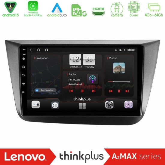 Lenovo Thinkplus A2MAX Series 8Core Android15 4+64GB  Seat Altea 2004-2015 Navigation Multimedia Tablet 9"