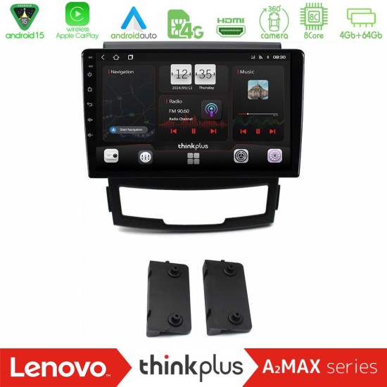 Lenovo Thinkplus A2MAX Series 8Core Android15 4+64GB Ssangyong Korando 2010-2014 Navigation Multimedia Tablet 9"