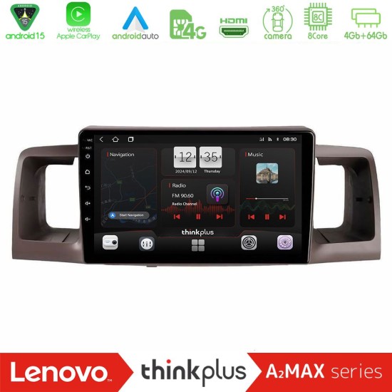 Lenovo Thinkplus A2MAX Series 8Core Android15 4+64GB  Toyota Corolla 2002-2006 Navigation Multimedia Tablet 9"