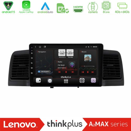 Lenovo Thinkplus A2MAX Series 8Core Android15 4+64GB  Toyota Corolla 2002-2006 Navigation Multimedia Tablet 9"   (Black)