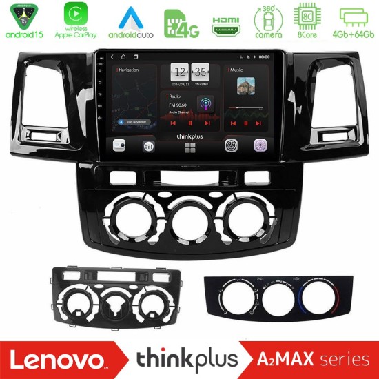 Lenovo Thinkplus A2MAX Series 8Core Android15 4+64GB  Toyota Hilux 2007-2016 Navigation Multimedia Tablet 9"