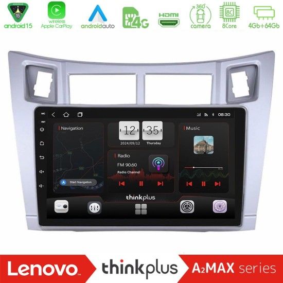 Lenovo Thinkplus A2MAX Series 8Core Android15 4+64GB  Toyota Yaris Navigation Multimedia Tablet 9" (Ασημί Χρώμα)