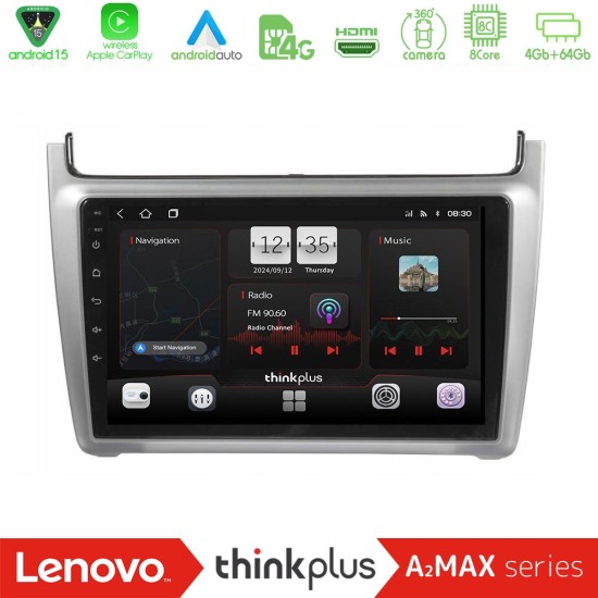 Lenovo Thinkplus A2MAX Series 8Core Android15 4+64GB  Vw Polo 2014-2017 Navigation Multimedia Tablet 9"   (Silver)