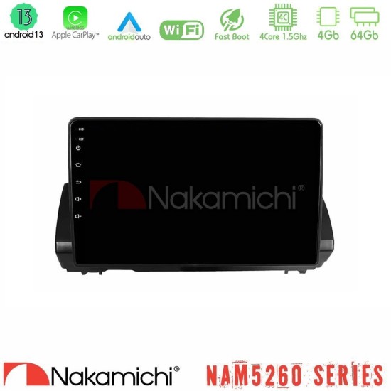 Nakamichi NAM5260 Series 4Core Android13 4+64GB Dacia Sandero/Logan/Jogger 2022-> Navigation Multimedia Tablet 9" Με Carplay & Android Auto
