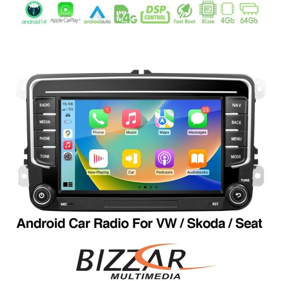 Bizzar OEM VW Group 8core Android14 4+64GB Navigation Multimedia Deckless 7" με Carplay/AndroidAuto