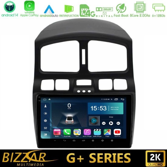 Bizzar G+ Series Hyundai Santa Fe 2000-2006 8core Android14 6+128GB Navigation Multimedia Tablet 9"