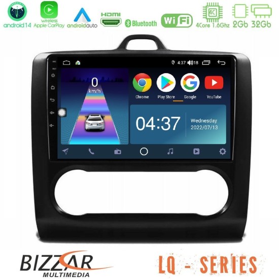 Bizzar LQ Series 4Core Android14 2+32GB Ford Focus Auto AC Navigation Multimedia Tablet 9" Με Carplay & Android Auto