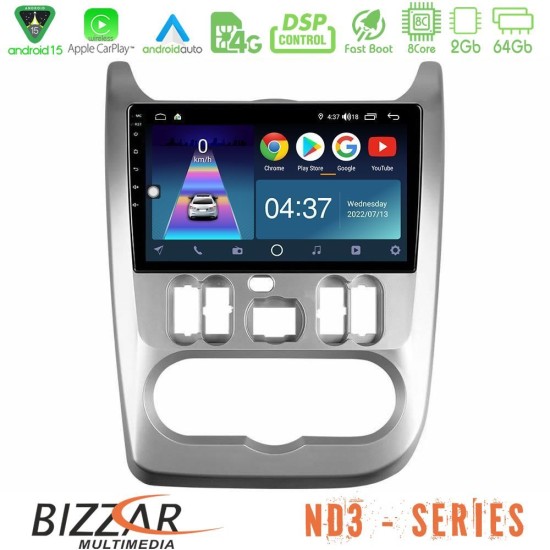 Bizzar ND3 Series 8Core Android15 2+64GB Dacia Duster/Sandero/Logan Navigation Multimedia Tablet 9" Bizzar ND3 Series 8Core Android15 2+64GB Dacia Duster/Sandero/Logan Navigation Multimedia Tablet 9"