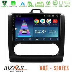 Bizzar ND3 Series 8Core Android15 2+64GB  Ford Focus Auto AC Navigation Multimedia Tablet 9" (Μαύρο Χρώμα)