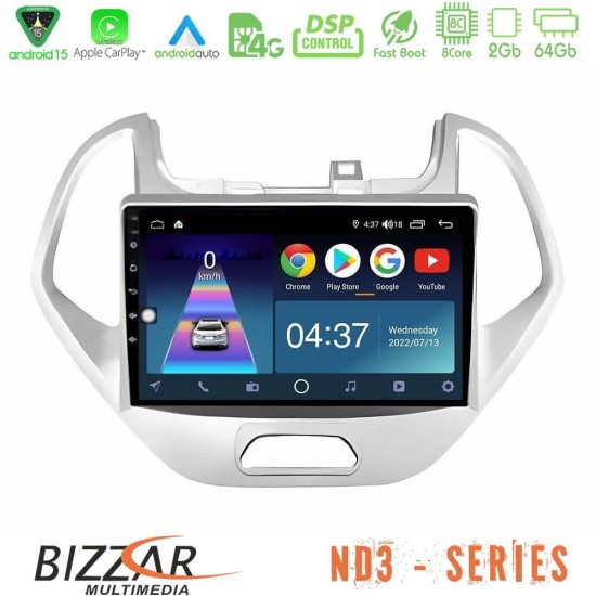 Bizzar ND3 Series 8Core Android15 2+64GB Ford KA 2016-2020 Navigation Multimedia Tablet 9"