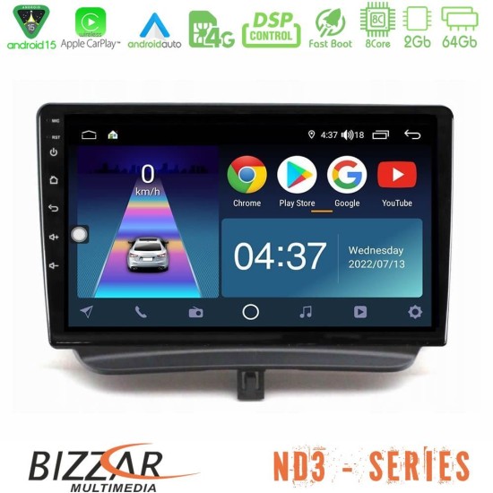 Bizzar ND3 Series 8Core Android15 2+64GB Ford Courier 2015-2023 Navigation Multimedia Tablet 9" Bizzar ND3 Series 8Core Android15 2+64GB Ford Courier 2015-2023 Navigation Multimedia Tablet 9"