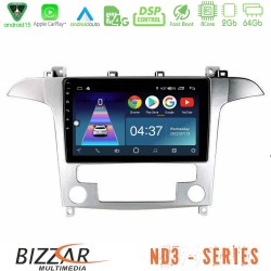 Bizzar ND3 Series 8Core Android15 2+64GB  Ford S-Max 2006-2012 Navigation Multimedia Tablet 9"