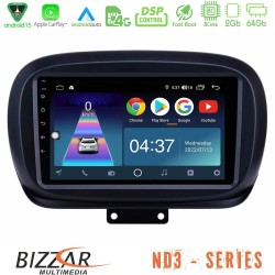 Bizzar ND3 Series 8Core Android15 2+64GB  Fiat 500X Navigation Multimedia Tablet 9"