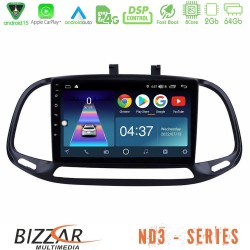 Bizzar ND3 Series 8Core Android15 2+64GB  Fiat Doblo 2015-2022 Navigation Multimedia Tablet 9"