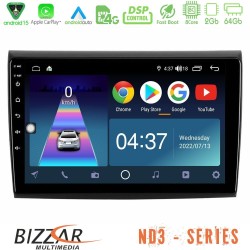 Bizzar ND3 Series 8Core Android15 2+64GB  Fiat Bravo Navigation Multimedia Tablet 9"