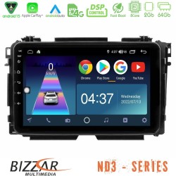 Bizzar ND3 Series 8Core Android15 2+64GB  Honda HR-V Navigation Multimedia Tablet 9"