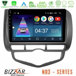 Bizzar ND3 Series 8Core Android15 2+64GB  Honda Jazz 2002-2008 (Auto A/C) Navigation Multimedia Tablet 9"