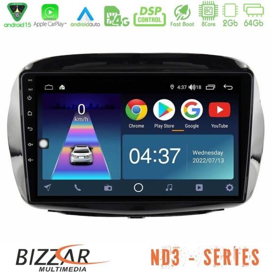 Bizzar ND3 Series 8Core Android15 2+64GB Honda FR-V 2004-2009 Navigation Multimedia Tablet 10"