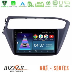 Bizzar ND3 Series 8Core Android15 2+64GB  Hyundai i20 2018-2020 Navigation Multimedia Tablet 9"