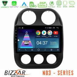 Bizzar ND3 Series 8Core Android15 2+64GB  Jeep Compass 2012-2016 Navigation Multimedia Tablet 9"