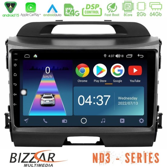 Bizzar ND3 Series 8Core Android15 2+64GB Kia Sportage Navigation Multimedia Tablet 9" Bizzar ND3 Series 8Core Android15 2+64GB Kia Sportage Navigation Multimedia Tablet 9"