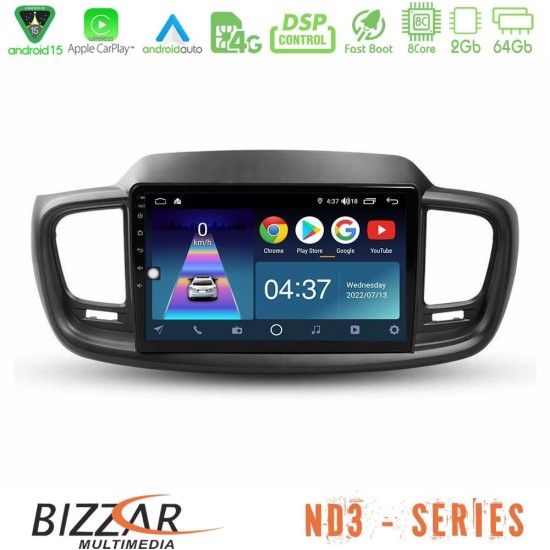 Bizzar ND3 Series 8Core Android15 2+64GB Kia Sorento 2018-2021 Navigation Multimedia Tablet 9" Bizzar ND3 Series 8Core Android15 2+64GB Kia Sorento 2018-2021 Navigation Multimedia Tablet 9"