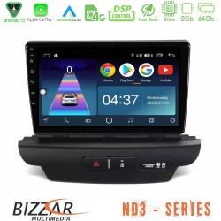 Bizzar ND3 Series 8Core Android15 2+64GB  Kia Ceed 2018-2023 Navigation Multimedia Tablet 9"   (Low Version)