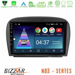 Bizzar ND3 Series 8Core Android15 2+64GB  Mercedes SL Class 2005-2011 Navigation Multimedia Tablet 9"