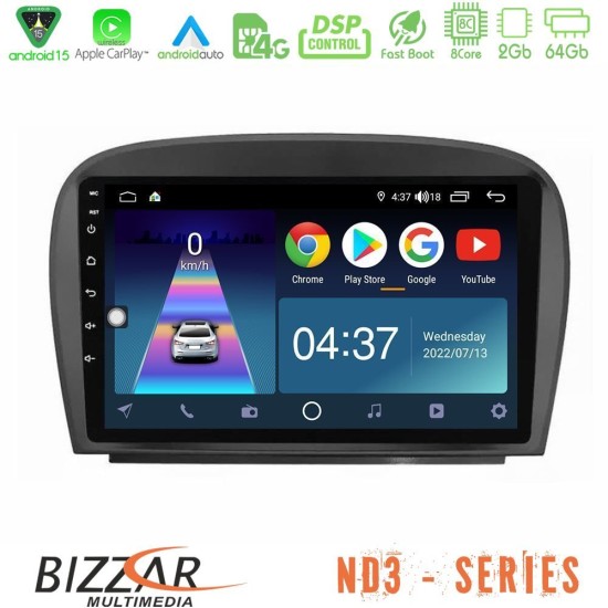Bizzar ND3 Series 8Core Android15 2+64GB Mercedes SL Class 2005-2011 Navigation Multimedia Tablet 9" Bizzar ND3 Series 8Core Android15 2+64GB Mercedes SL Class 2005-2011 Navigation Multimedia Tablet 9"