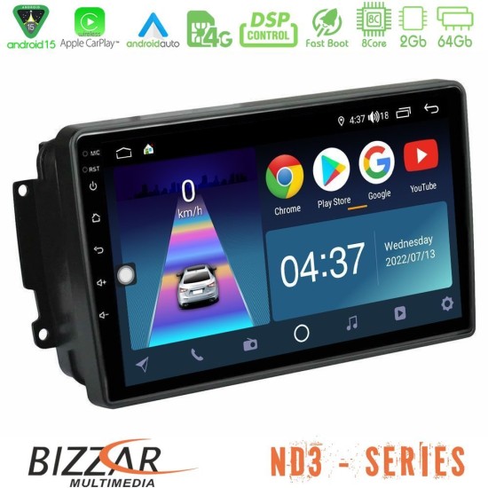 Bizzar ND3 Series 8Core Android15 2+64GB  Mercedes C/CLK/G Class (W203/W209) Navigation Multimedia Tablet 9"