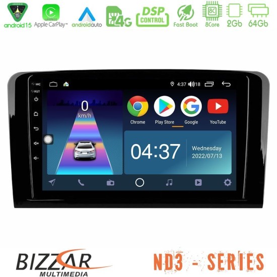Bizzar ND3 Series 8Core Android15 2+64GB  Mercedes ML/GL Class Navigation Multimedia Tablet 9"