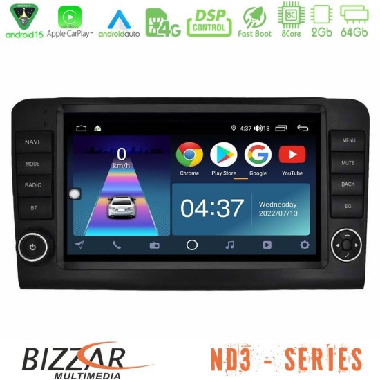 Bizzar ND3 Series 8Core Android15 2+64GB  Mercedes ML/GL Class W164 2006-2011 Navigation Multimedia Tablet 9"    (OEM Look)
