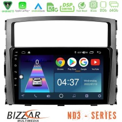 Bizzar ND3 Series 8Core Android15 2+64GB  Mitsubishi Pajero 2008-2009 Navigation Multimedia Tablet 9"