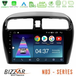 Bizzar ND3 Series 8Core Android15 2+64GB  Mitsubishi Space Star 2013-2016 Navigation Multimedia Tablet 9"