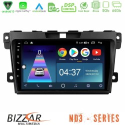 Bizzar ND3 Series 8Core Android15 2+64GB  Mazda CX-7 2007-2011 Navigation Multimedia Tablet 9"