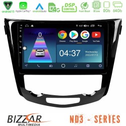 Bizzar ND3 Series 8Core Android15 2+64GB  Nissan Qashqai J11 (AUTO A/C) Navigation Multimedia Tablet 10"