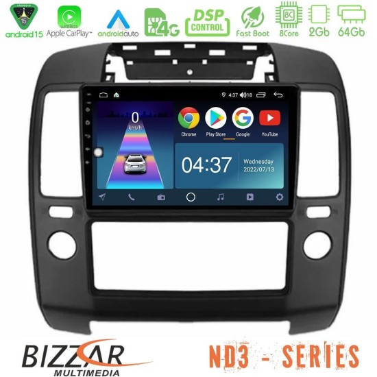 Bizzar ND3 Series 8Core Android15 2+64GB  Nissan Navara Navigation Multimedia Tablet 9"