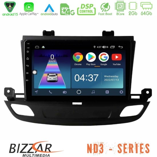 Bizzar ND3 Series 8Core Android15 2+64GB  Opel Insignia 2 2017-2020 Navigation Multimedia Tablet 9"