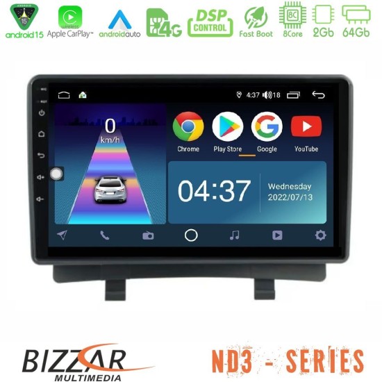 Bizzar ND3 Series 8Core Android15 2+64GB  Opel Zafira 2012-2016 Navigation Multimedia Tablet 9"