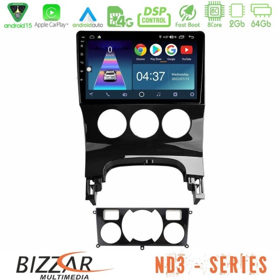 Bizzar ND3 Series 8Core Android15 2+64GB  Peugeot 3008 AUTO A/C Navigation Multimedia Tablet 9"