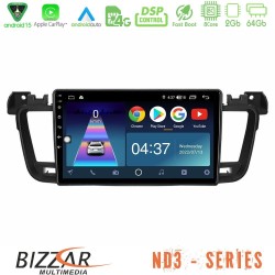 Bizzar ND3 Series 8Core Android15 2+64GB  Peugeot 508 2010-2018 Navigation Multimedia Tablet 9"