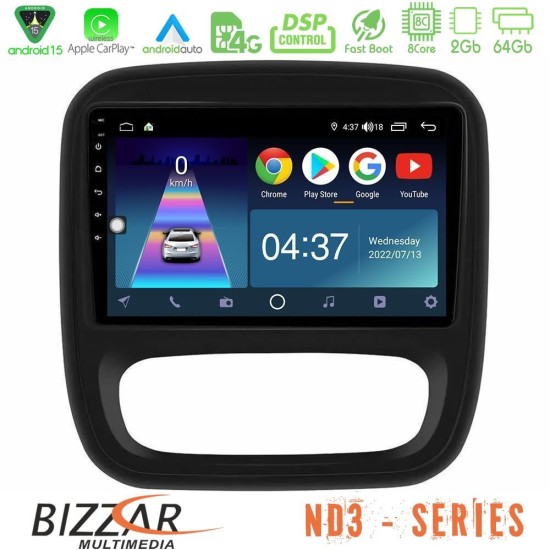 Bizzar ND3 Series 8Core Android15 2+64GB  Renault/Nissan/Opel/Fiat Navigation Multimedia Tablet 9"