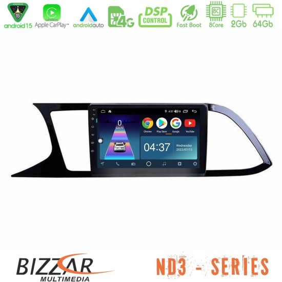 Bizzar ND3 Series 8Core Android15 2+64GB  Seat Leon 2013 – 2019 Navigation Multimedia Tablet 9"
